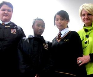  Jesica Vermeulen, Justine Pieterse, Jenica Conradie en mev Carla Gouws